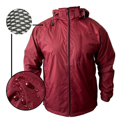 Imagen 1 de 2 de Corta Viento De Hombre Ligera Impermeable Con Malla