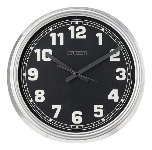 Reloj De Pared Exterior Plateado Diseño Citizen Cc2037