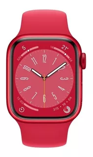 Apple Watch Series 8 GPS - Caixa (PRODUCT)RED de alumínio 41 mm - Pulseira esportiva (PRODUCT)RED - Padrão