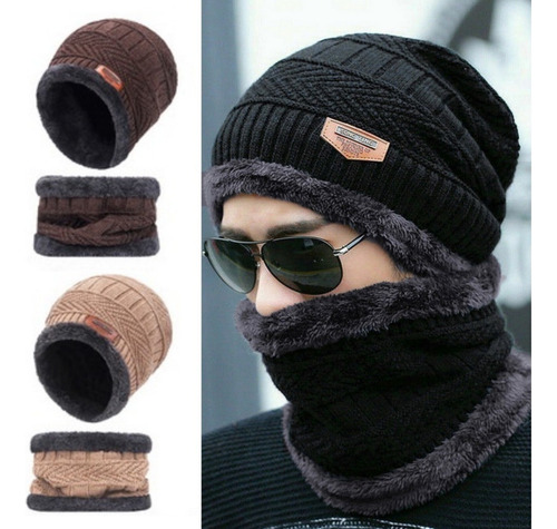 / Conjunto Gorro Cuellera Tejido Frío Lana Unisex Moda