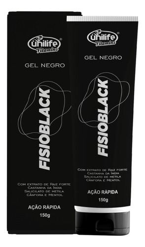 Gel Negro Massageador Muscular Circularação Fisioblack 150g