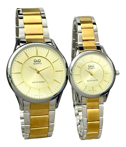 Pareja De Relojes Qyq Pulso Acero Diferentes Colores +envio