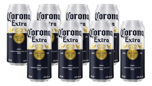 Cerveja Corona Extra Latão 473ml - Pack 08 Unidades