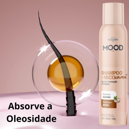 Shampoo A Seco Mood 150ml Coconut, Berries Ou Fresh Kit 3un