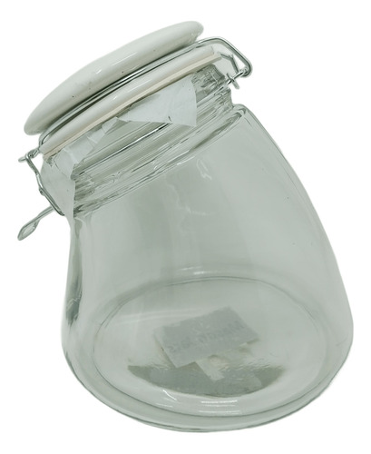 Set De 3 Pz De Tarros De Vidriotorcido Y Tapa 1200ml 936g Transparente