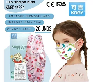 Kn95 Mascarillas Fish Shape Niños Ce Fda Caja X20