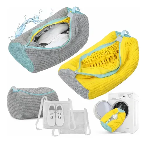 Saco De Lavagem Para Tênis E Sapatos Reutilizável Zíper Reforçado E Interior Com Cerdas Suaves Protetoras Para Máquina De Lavar Cores Sortidas