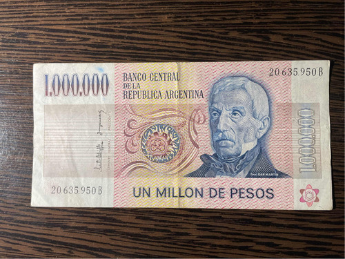 Billete De 1000000 Pesos Serie B 1983