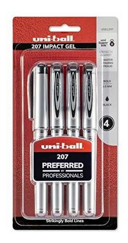 Uni-ball 207 Impacto Plumas De Gel, Bold Point (1,0 Mm), Neg