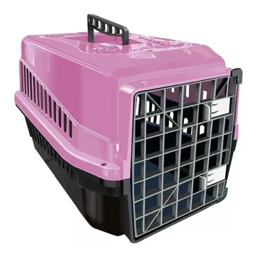 Caixa De Transporte Para Animais Porte Médios Rosa 33cm Rosa