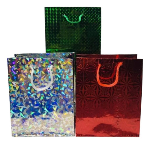 Bolsa Regalo Papel Metalizado / Colores Surtidos 14×11×6 Cm 