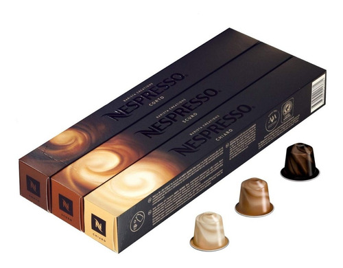 30 Cápsulas Café Nespresso® Chiaro/scuro/corto Recetas Leche