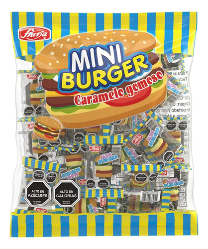 Gomitas Mini Burger Hamburguesa, Fruna Bolsa 36 Unidades