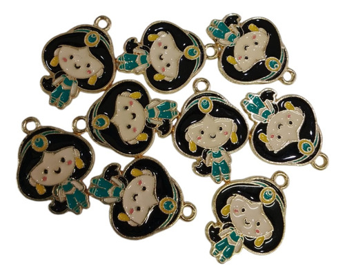 Dijes Esmaltado De Disney Princesa Jazmín Mini 10pz