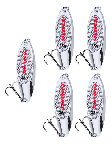 5 Uds Cucharas De Pesca Señuelos Cucharas De Plata 35g