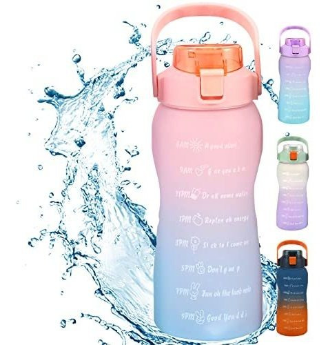 64 Oz/half Gallon Motivational Water Bottle With Time H4g7g