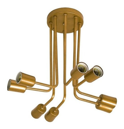 Lustre Pendente Plafon Sputnik London 8 Braços E27 Bivolt Cor Dourado 110V/220V