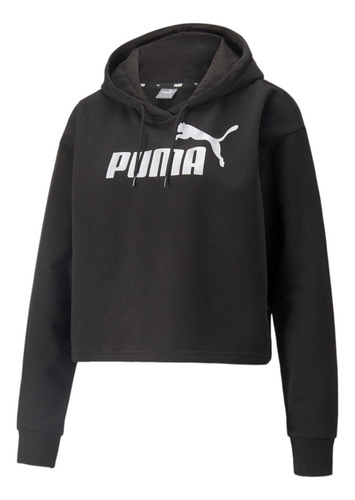 Buzo Capota Puma Ess Metallic Logo - Mujer Negro