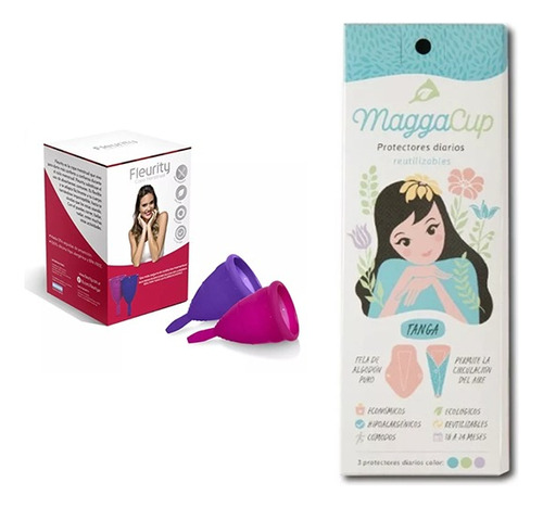 2 Copas Menstrual  Fleurity + Protector Diario X3 Lavable