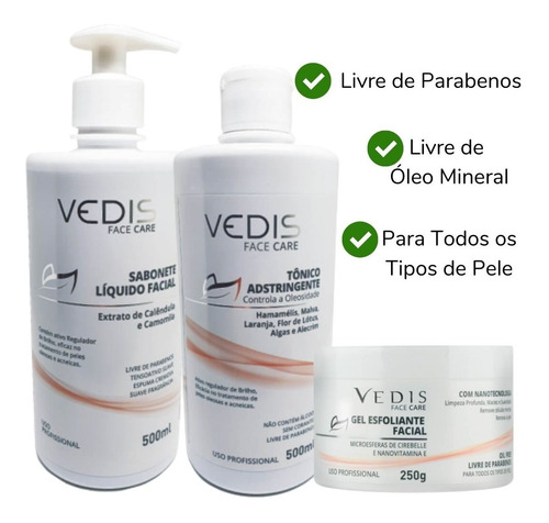 Imagem 3 de 9 de Kit Limpeza De Pele Completo Profissional Facial Vedis