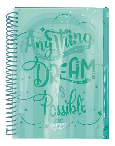  DAC Breeze Malote Zíper (Pasta) 160 folhas  papel off-set 10 assuntos unidade x 1 24.3cm x 19cm any thing dream is possible