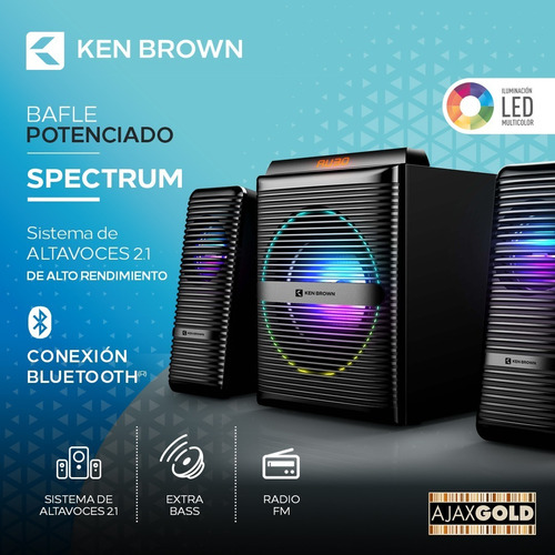 Parlantes Gamer 2.1 Woofer Rgb Bluetooth Usb Envolvente Fm