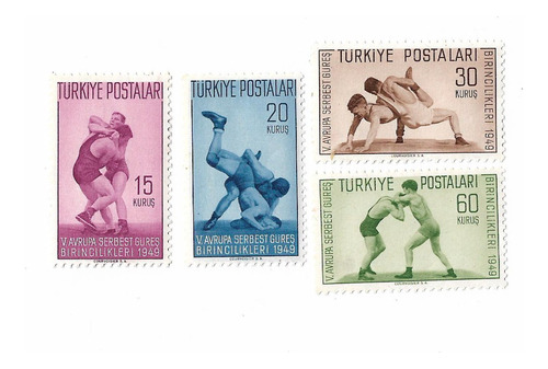 Turquía 1949 Campeonato Lucha Libre Serie 4val Mint 1083/6  