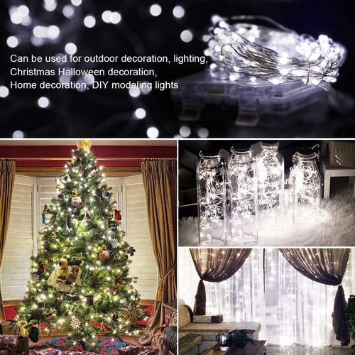 Guirnalda Luces 10m Usb Para Navidad Decoración Blanco Frío