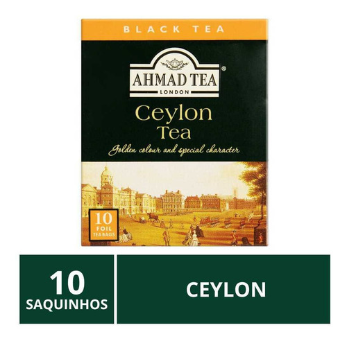 Chá Inglês Ahmad Tea, Chá Ceylon, 10 Saquinhos.