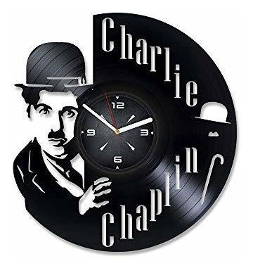 Reloj De Pared Con Disco De Vinilo De Charlie Chaplin. Decor