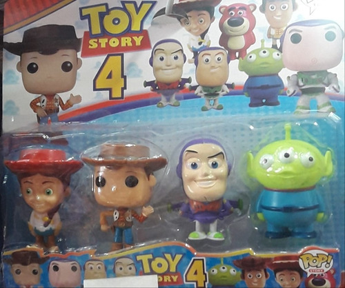 Muñecos Toy Story 4 - Tipo Funko Pop - Set X 4 Personajes