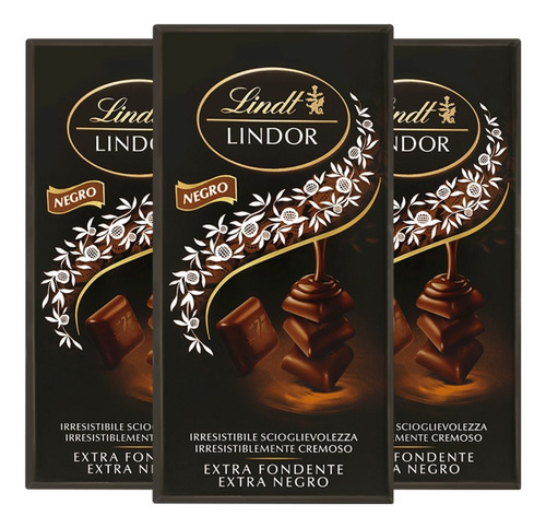 Lindt Lindor Tableta Extra Dark 60% Cacao 100 Gr. X3