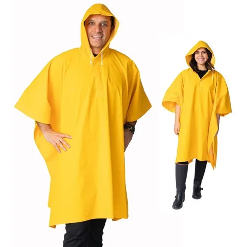 Poncho Impermeable Capa Pvc Para Lluvia Capucha +reflejante