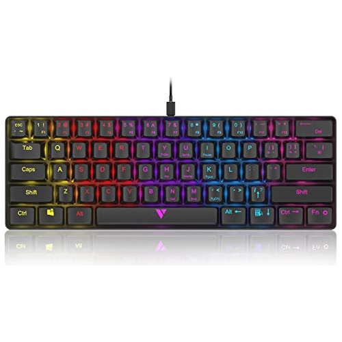 Teclado De Juegos Mecánicos De Giro 60% Cable Hcq5u