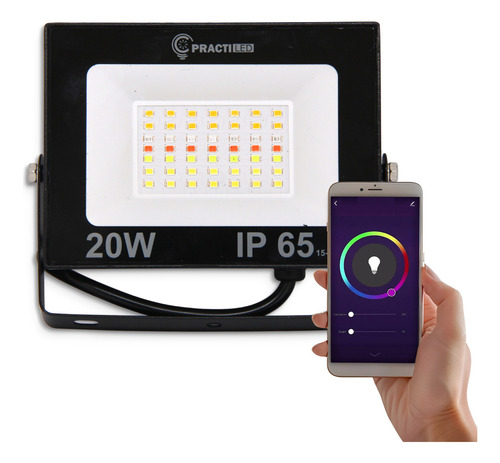 Reflector Practiled Smart Wifi Inteligente 20w Rgb Exterior