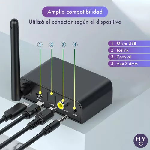 Receptor Bluetooth adaptador de música inalámbrico HiFi de interfaz  múltiple sin demora Sonido de grado CD para TV para altavoz