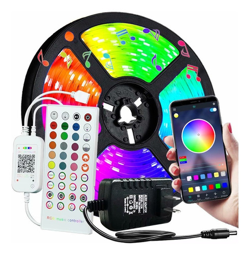 Tira Led Luces Rgb5050 10m Bluetooth With Remote Control