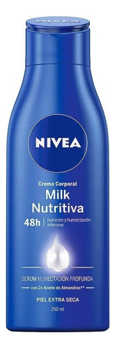  Crema para cuerpo Nivea Cuidado Corporal Milk Nutritiva en pomo 250mL
