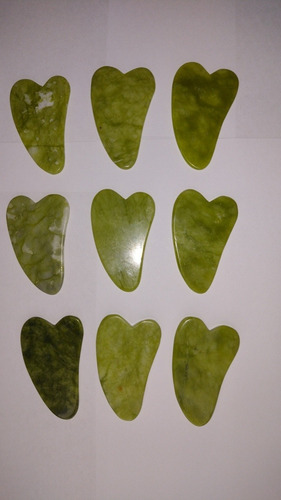 Imagen 5 de 5 de Guasha Piedra De Jade Natural Masaje Facial