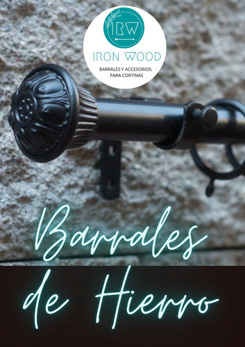 Barral Cortina Ironwood 22mm A Medida De 1 A 4m Linea Nakash Negro Terminal Coliseo