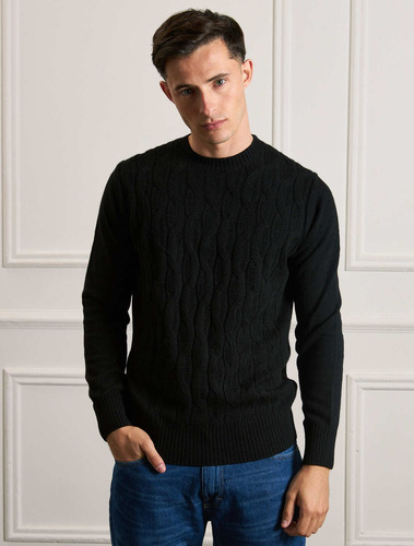Sweater Hombre Brooksfield Cuello Redondo Tejido Lana 4076b