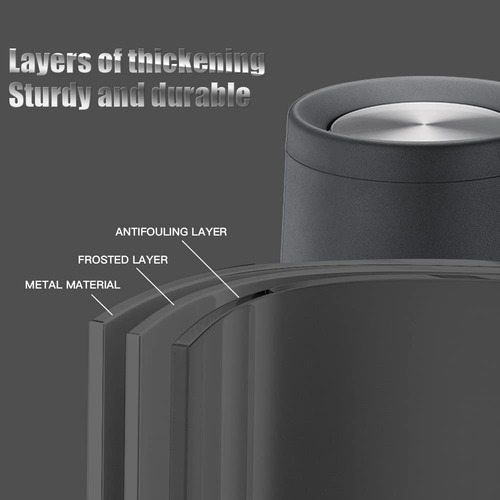 Basurero Acero Inoxidable 10l Negro Tapa Abatible Cono Negro
