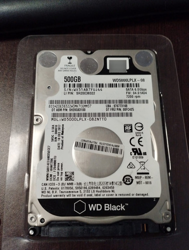 Disco Duro 500gb Western Digital Negro Laptop