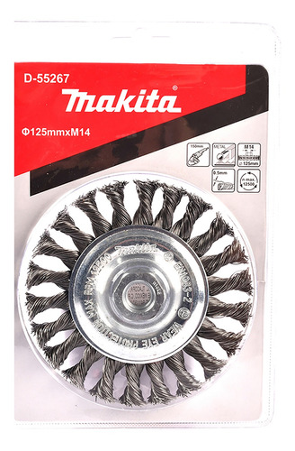 Makita D-55267 Carda Circular De Alambre Trenzado 5  M14