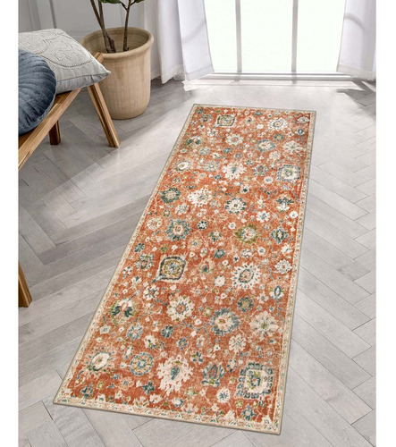 Lanffia Alfombra Bohemia Coleccion Floral Pasillo 2 X 5 Pie