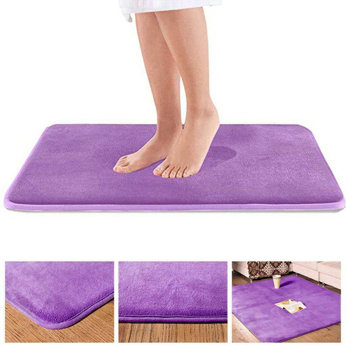 Alfombra De Baño De Espuma De Memoria Suave, Morado 40x60cm