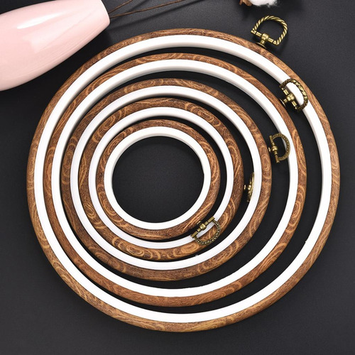 Aros De Bordado De Círculo, Marco De Bambú, Costura 17cm