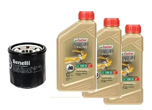 Kit Filtro Aceite Castrol Sintetico 10w50 Benelli 752s