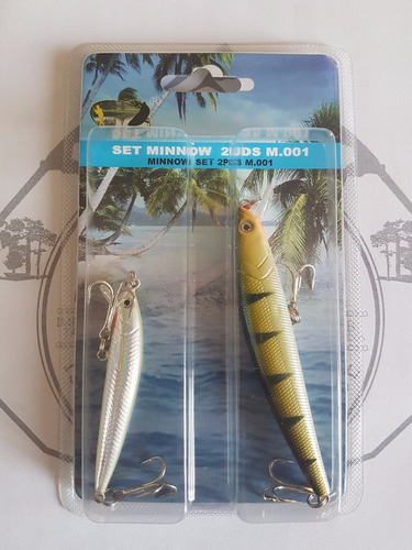 Señuelo  Tipo Rapala Bright East Set 2 Unidades 13 Y 10 Cm 