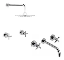 Comprar Combo Griferías Hydros Novara Lav Pared + Ducha Emb Sin Tran